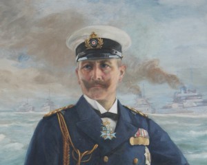Wilhelm II. als Großadmiral (Gemälde von Adolph Behrens, 1913 das sich in der Marineschule Mürwik befindet), By Adolph Behrens (1865–1914) [Public domain], via Wikimedia Commons