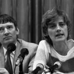 Pressekonferenz der "Grünen" zum Ausgang der Bundestagswahl vom 6.3.1983- im Saal der Bundespressekonferenz.