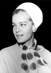 Romy Schneider (1965). By Iberia Airlines [CC BY 2.0], via Wikimedia Commons