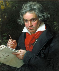 Ludwig van Beethoven (1770–1827); idealisierendes Gemälde Joseph Karl Stielers von 1820. Joseph Karl Stieler [Public domain], via Wikimedia Commons