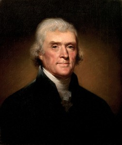 Thomas Jefferson (Rembrandt Peale, 1800). Rembrandt Peale [Public domain], via Wikimedia Commons