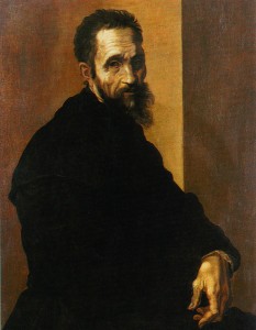 Michelangelo Buonarroti in einem Porträt von Jacopino del Conte, um 1535. Jacopino del Conte [Public domain], via Wikimedia Commons