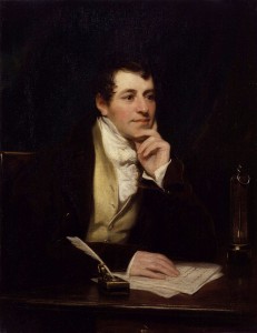 Humphry Davy auf einem Gemälde von Thomas Phillips (1770–1845) aus dem Jahr 1821. By Thomas Phillips (died 1845) [Public domain], via Wikimedia Commons