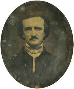Edgar Allan Poe 1848 (Daguerreotypie), By Taken by W.S. Hartshorn, Providence, Rhode Island, November, 1848 [Public domain], via Wikimedia Commons