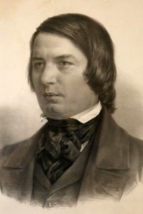 Robert Schumann im März 1850, Zeichnung von Adolph Menzel nach einer Daguerreotypie von Johann Anton Völlner. Adolph von Menzel [Public domain], via Wikimedia Commons