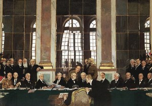 William Orpen: The Signing of Peace in the Hall of Mirrors. Die Unterzeichnung des Versailler Vertrages am 28. Juni 1919 - William Orpen [Public domain]
