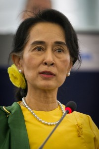 Aung San Suu Kyi (2013) - Claude TRUONG-NGOC [CC BY-SA 3.0], via Wikimedia Commons