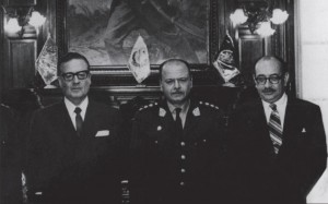 Salvador Allende, der peruanische Staatspräsident Juan Velasco Alvarado und Clodomiro Almeyda, 1970 - Biblioteca del Congreso Nacional de Chile [CC BY-SA 3.0 CL]